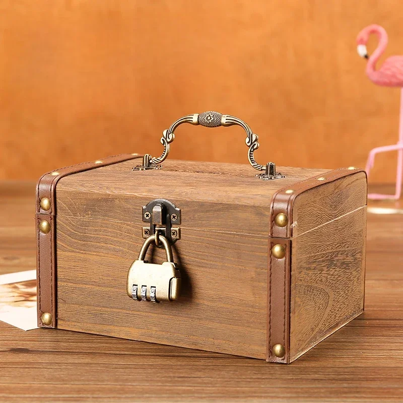 Storage Box Solid Wood Retro Dark Creative with Lock Removable Children Boy Desktop Decoration with Handle Portable Models Home
Storage Box Solid Wood Retro Dark Creative with Lock Removable Children Boy Desktop Decoration with Handle Portable Models Home