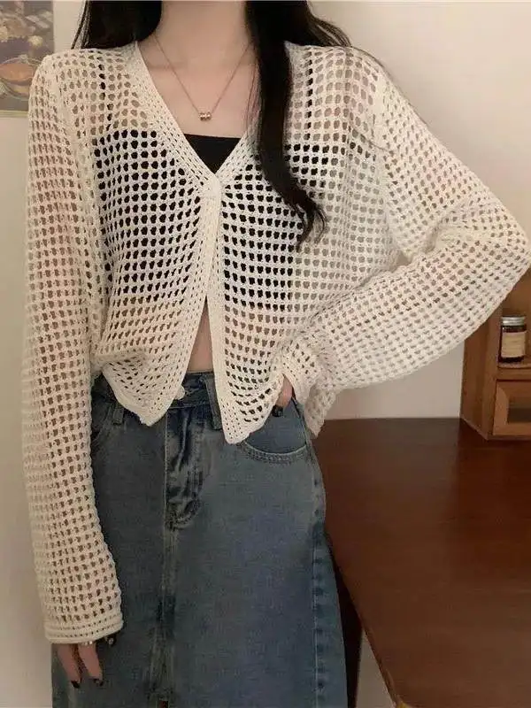 Elegant V-Neck Knitted Open Cardigan Women's New Lazy Style Outerwear Sun Protection Loose Top Breathable Comfortable French ...
Elegant V-Neck Knitted Open Cardigan Women's New Lazy Style Outerwear Sun Protection Loose Top Breathable Comfortable French ...