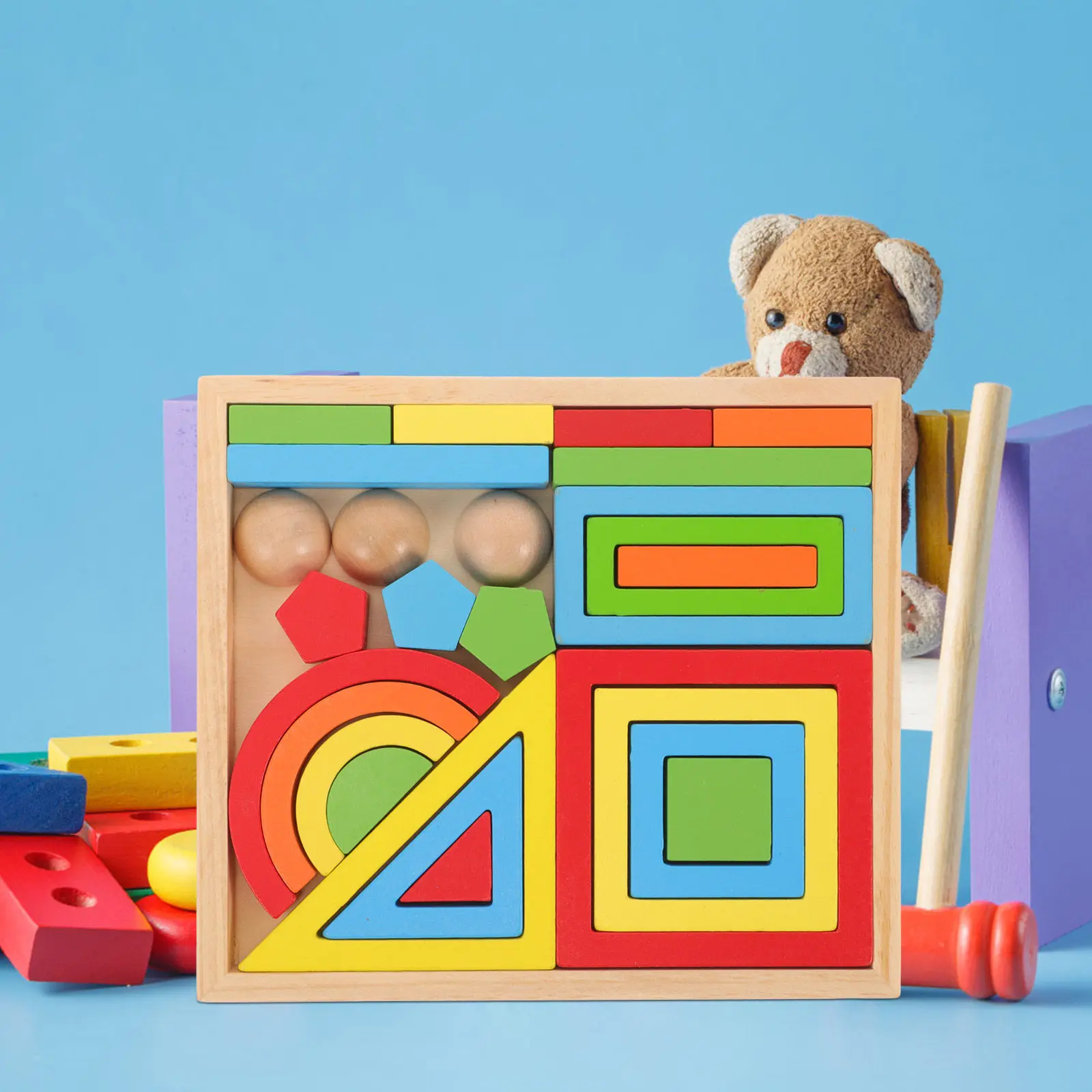 1 Set Rainbow Geometric Wood Educational Plaything Creative Building Block Cognitive Recognition Developing Children Game
1 Set Rainbow Geometric Wood Educational Plaything Creative Building Block Cognitive Recognition Developing Children Game