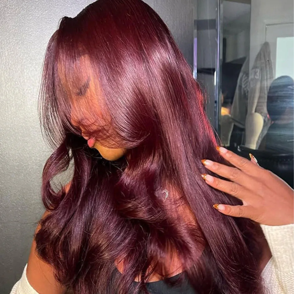 99J Burgundy 13x6 HD Lace Frontal Human Hair Wig Body Wave 200 Density 30 40 46 Inch Red Colored Lace Frontal Wigs Brazilian For Women
99J Burgundy 13x6 HD Lace Frontal Human Hair Wig Body Wave 200 Density 30 40 46 Inch Red Colored Lace Frontal Wigs Brazilian For Women