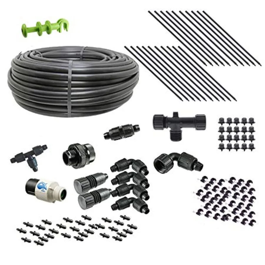 Drip Irrigation Kit for Hanging Baskets Deluxe Size UV-Resistant Polyethylene Black Easy-Setup with Adjustable Emitters
Drip Irrigation Kit for Hanging Baskets Deluxe Size UV-Resistant Polyethylene Black Easy-Setup with Adjustable Emitters