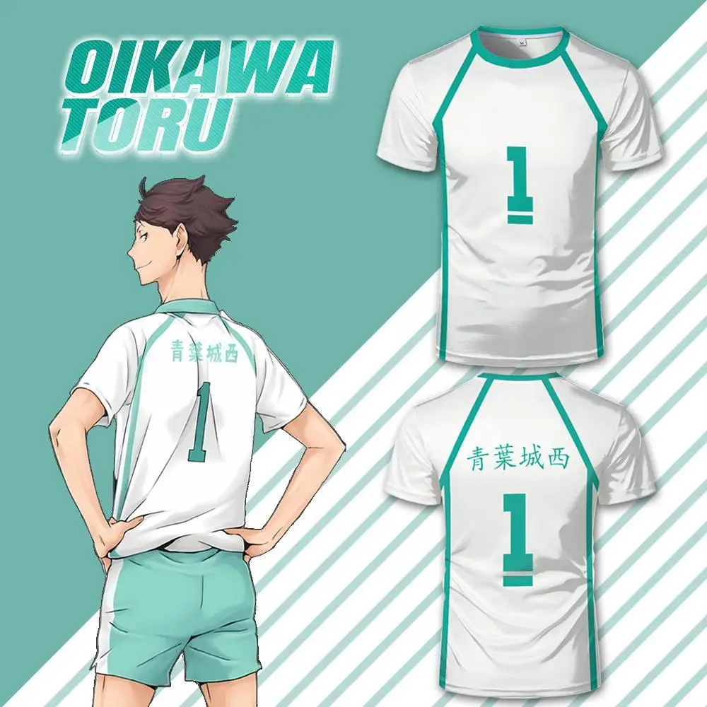 Anime Haikyuu Oikawa Toru Cosplay T-shirt Fashion Sports Casual Jersey Aoba Johsai High School Short Sleeve Volleyball Uniform
Anime Haikyuu Oikawa Toru Cosplay T-shirt Fashion Sports Casual Jersey Aoba Johsai High School Short Sleeve Volleyball Uniform
