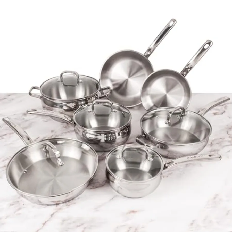 Belly Shape 18 10 Stainless Steel 12Piece Cookware Set with Glass Lids for Efficient and Even Heating on Induction Cooktops Ide
Belly Shape 18 10 Stainless Steel 12Piece Cookware Set with Glass Lids for Efficient and Even Heating on Induction Cooktops Ide