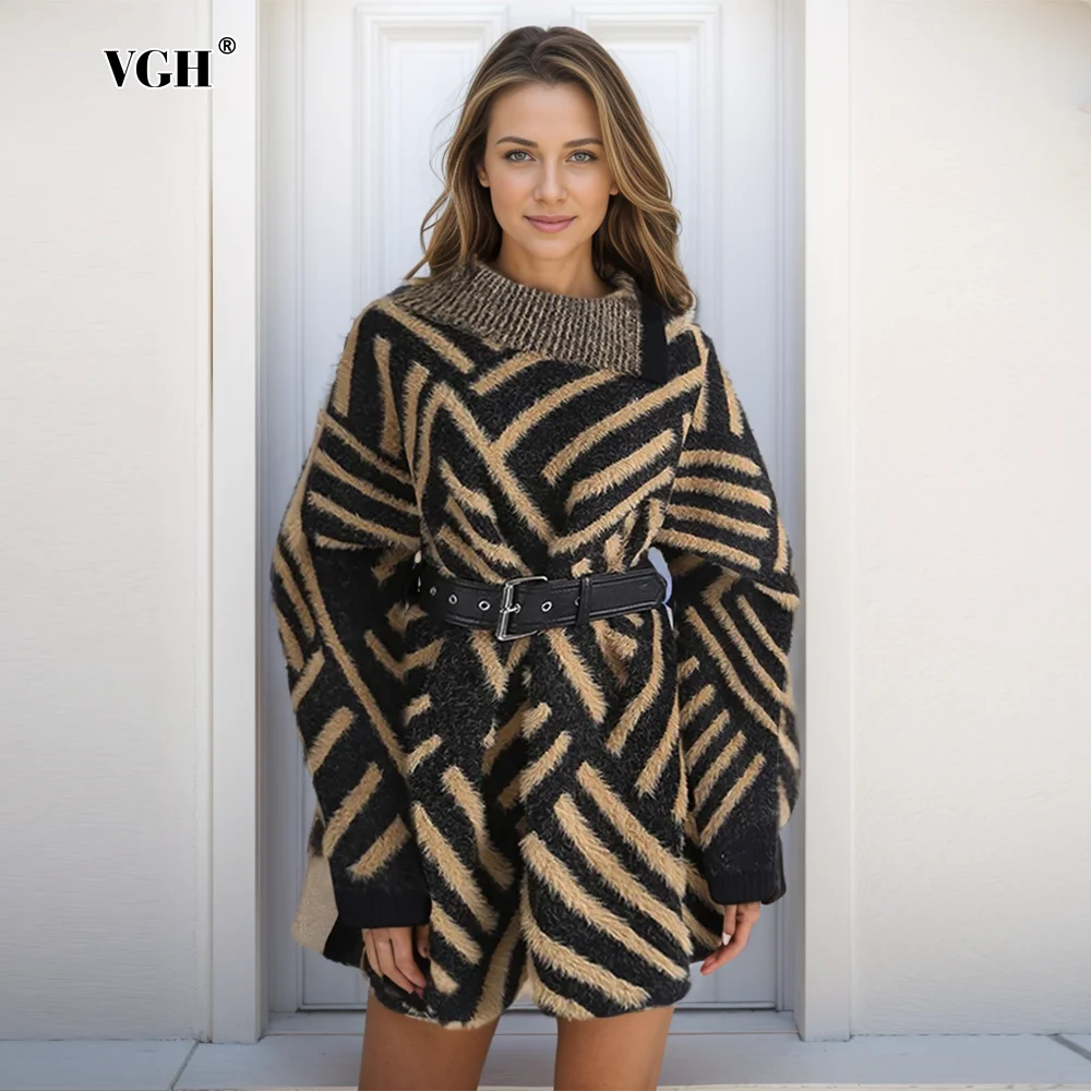 VGH Hit Color Patchwork Button Casual Knitting Sweater For Women Turtleneck Long Sleeve Temperament Tunic Pullover Tops Female
VGH Hit Color Patchwork Button Casual Knitting Sweater For Women Turtleneck Long Sleeve Temperament Tunic Pullover Tops Female