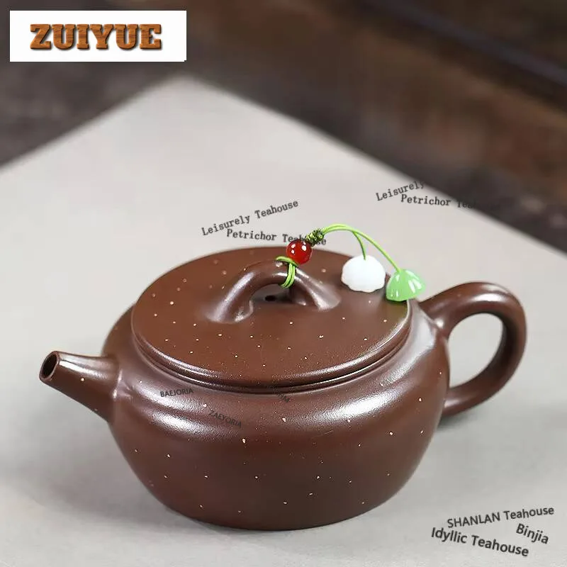 160ml Luxury Yixing Purple Clay Teapots Handmade Large Diameter Pot Raw Ore Star Sand Mud Kettle Chinese Zisha Tea Set Teaset
160ml Luxury Yixing Purple Clay Teapots Handmade Large Diameter Pot Raw Ore Star Sand Mud Kettle Chinese Zisha Tea Set Teaset