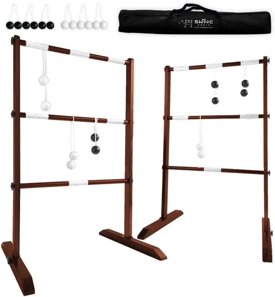 Premium Wooden Ladder Ball Game Set with Carrying Case - Weather Resistant, Easy Setup, Includes 10+ Games for Outdoor Fun
Premium Wooden Ladder Ball Game Set with Carrying Case - Weather Resistant, Easy Setup, Includes 10+ Games for Outdoor Fun