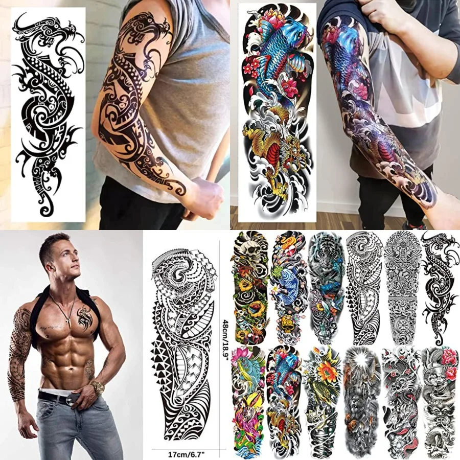 Temporary Sleeve Tattoo for Men and Women (L19“xW7”),Waterproof Japanese Military Fake Tattoos Long lasting,Full Arm Totem Temporary Tattoos for BBQ Pool Beach Party
Temporary Sleeve Tattoo for Men and Women (L19“xW7”),Waterproof Japanese Military Fake Tattoos Long lasting,Full Arm Totem Temporary Tattoos for BBQ Pool Beach Party