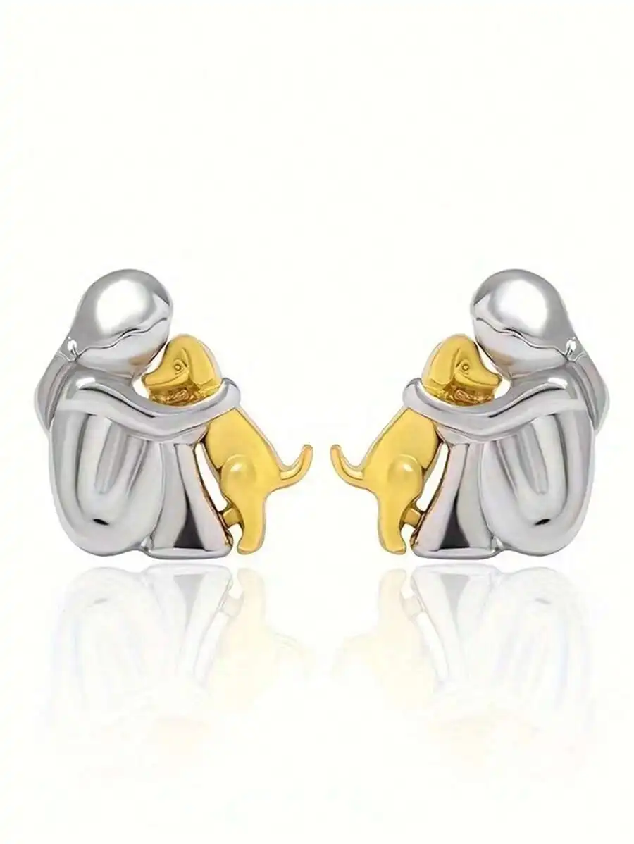 Creative Dog And Human Figure Stud Earrings For Women Stylish Animal Design Fashion Jewelry
Creative Dog And Human Figure Stud Earrings For Women Stylish Animal Design Fashion Jewelry