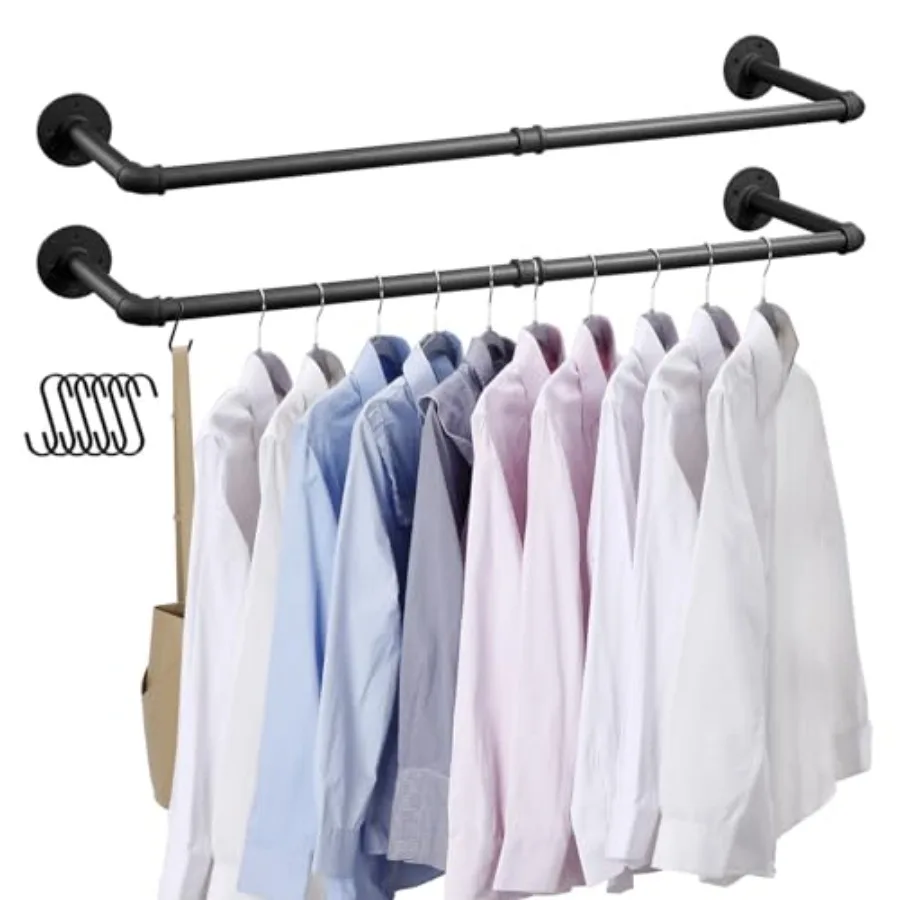 dustrial Pipe Clothes Rack Wall Mounted Clothg Rack Set of 2, Heavy Duty Iron Garment Rail, Space-Savg Hangg Rod for Laundry Ro
dustrial Pipe Clothes Rack Wall Mounted Clothg Rack Set of 2, Heavy Duty Iron Garment Rail, Space-Savg Hangg Rod for Laundry Ro