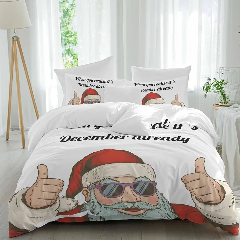 Chrisas SClaus Sheet Set, unny SClaus Giving A Thumbs Up Gesture 4 Pieces Breathable Sot Duvet Cover Set Bedding Cozy Bed lat Sh
Chrisas SClaus Sheet Set, unny SClaus Giving A Thumbs Up Gesture 4 Pieces Breathable Sot Duvet Cover Set Bedding Cozy Bed lat Sh