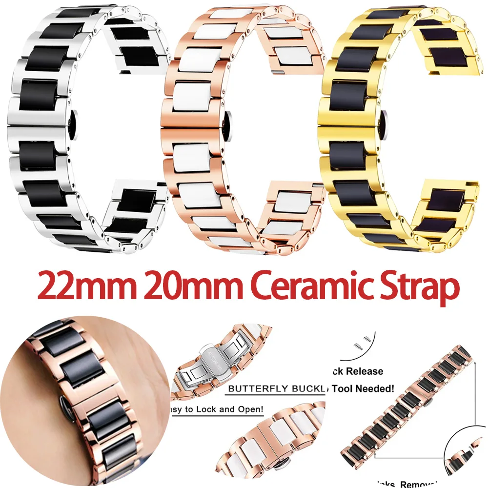 22mm 20mm Ceramic Straps For Samsung Galaxy Watch 7/6/5/4 Huawei Watch 5 GT6-4 Pro 46mm For Amazfit GTR4 Metal Comfortable Band
22mm 20mm Ceramic Straps For Samsung Galaxy Watch 7/6/5/4 Huawei Watch 5 GT6-4 Pro 46mm For Amazfit GTR4 Metal Comfortable Band