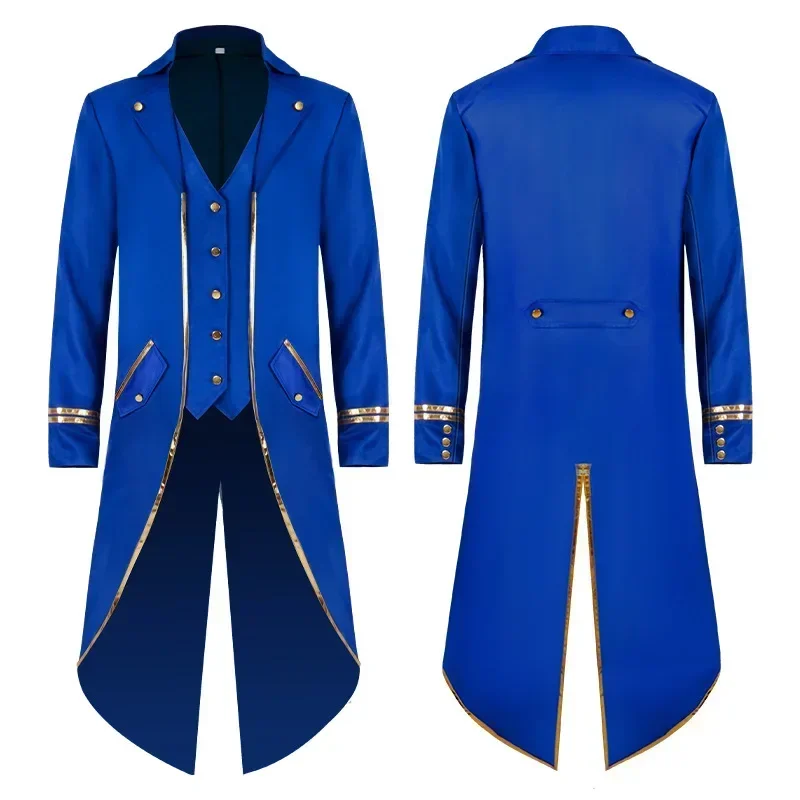 European American Middle Ages Long Tuxedo Gold-Rimmed Formal Wear for Men Vintage Style Tailored Suit
European American Middle Ages Long Tuxedo Gold-Rimmed Formal Wear for Men Vintage Style Tailored Suit