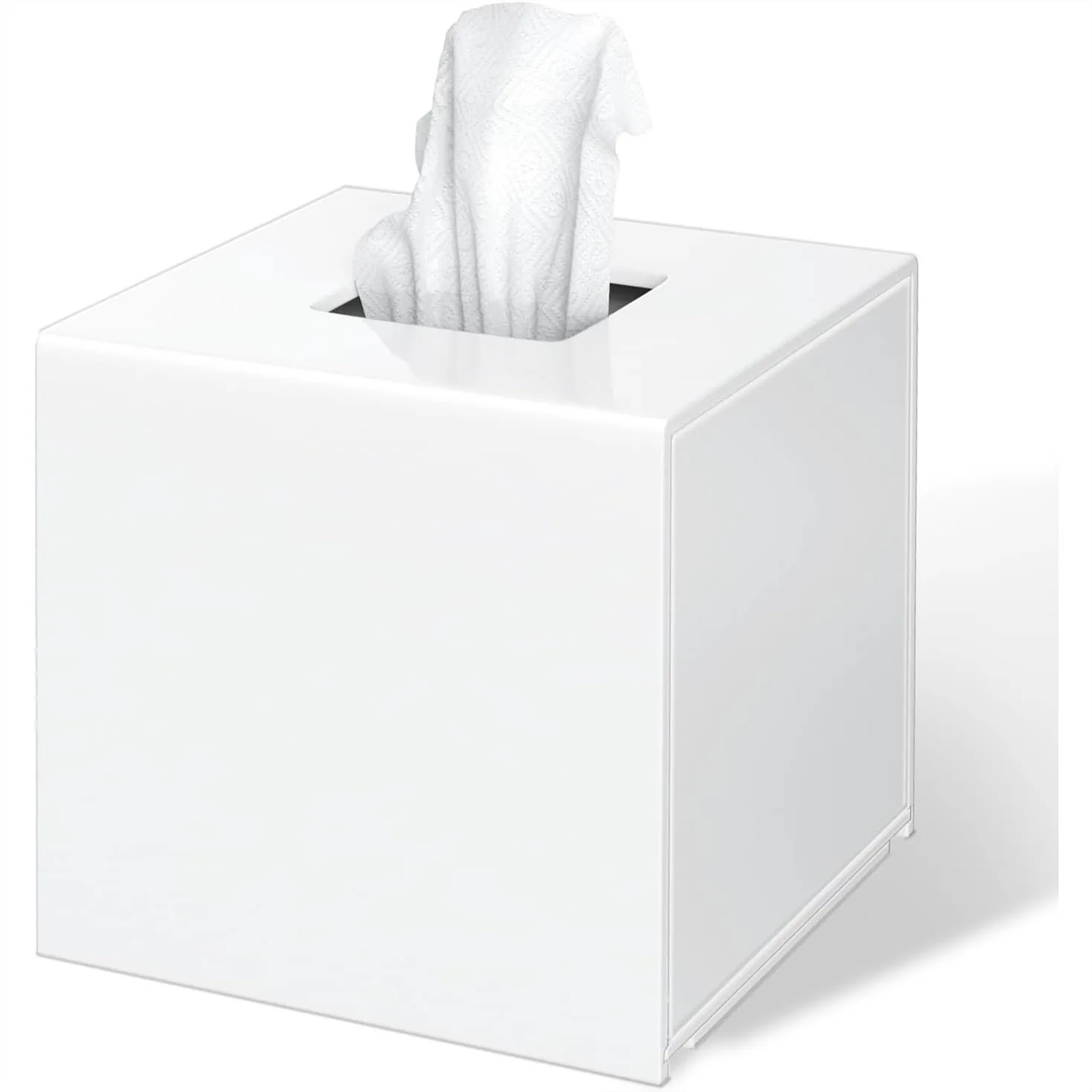 Square Acrylic Tissue Box Cover for Bathroom Bedroom Office, Clear Modern Design with Magnetic Bottom
Square Acrylic Tissue Box Cover for Bathroom Bedroom Office, Clear Modern Design with Magnetic Bottom