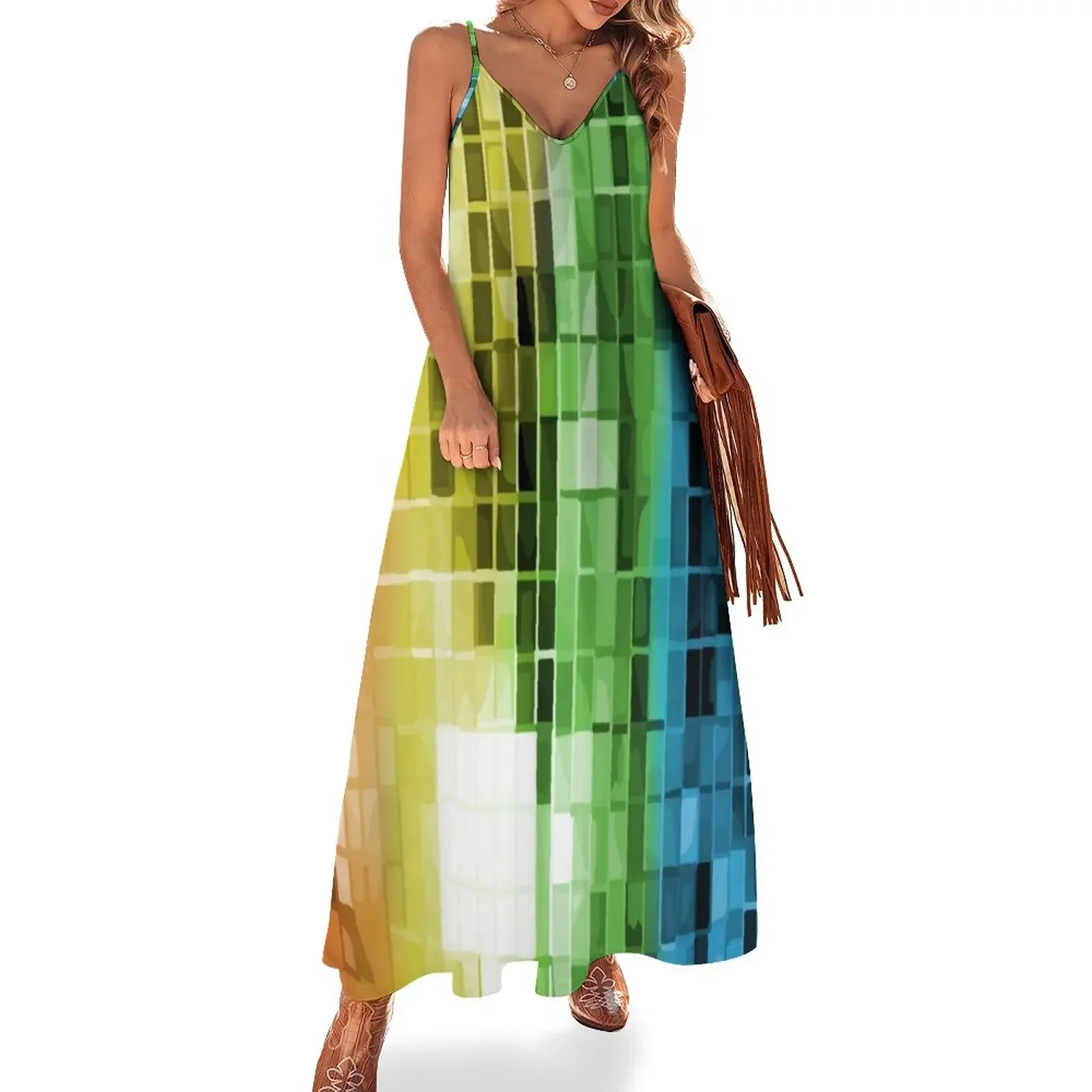 Rainbow Disco Ball Pattern Sleeveless Dress ceremony dresses women's evening dress 2025 dresses for womens Dress 
Rainbow Disco Ball Pattern Sleeveless Dress ceremony dresses women's evening dress 2025 dresses for womens Dress