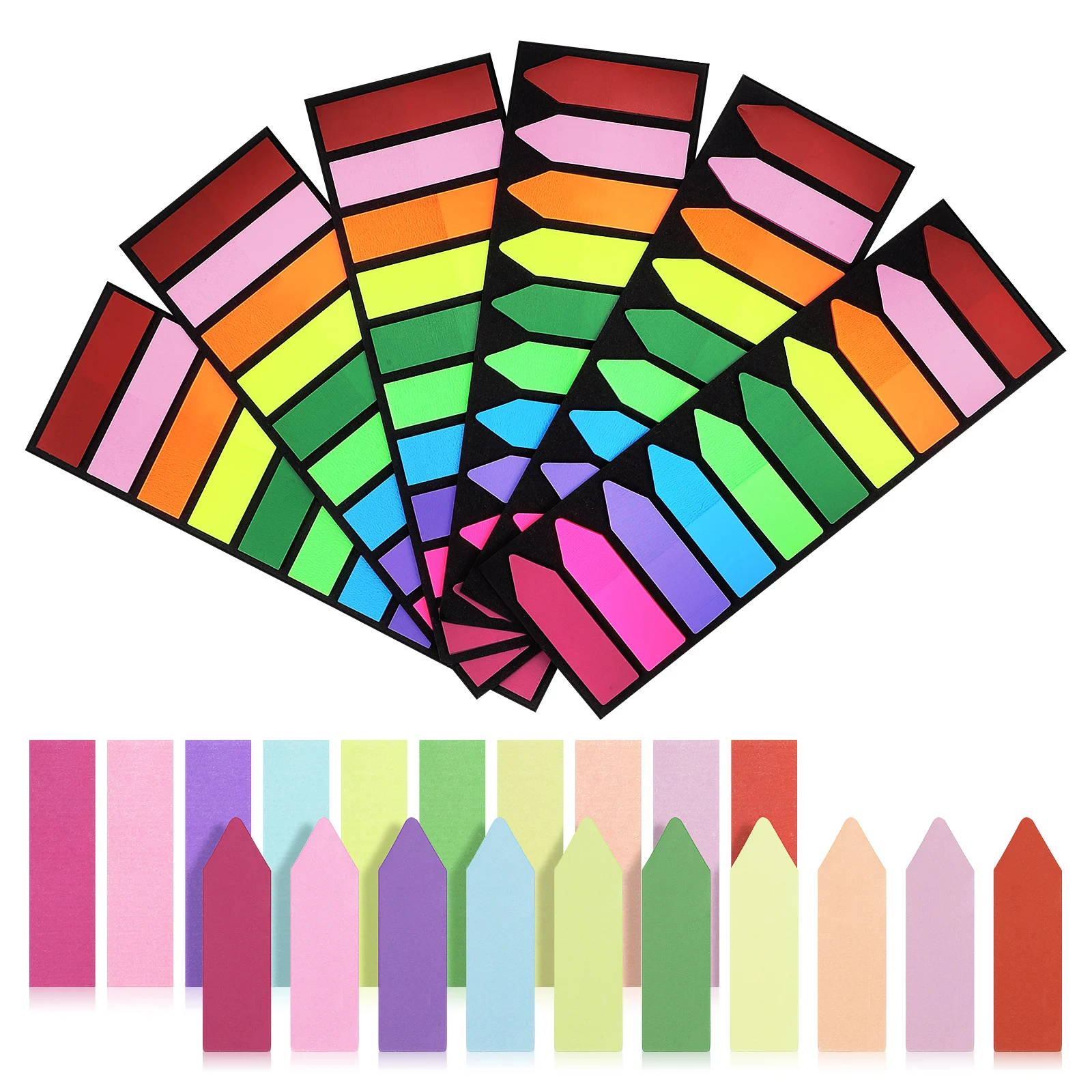 6 Fluorescent Notepad Sticky Tabs 10 Colors Flat Head Arrow Writable Repositionable Bookmarks for Notebooks Files
6 Fluorescent Notepad Sticky Tabs 10 Colors Flat Head Arrow Writable Repositionable Bookmarks for Notebooks Files