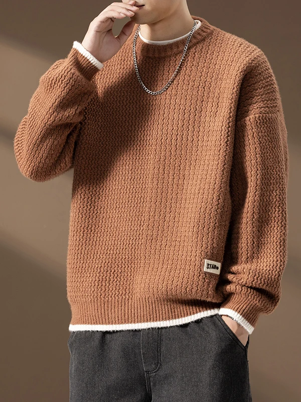 Мужской осенне-зимний вязаный свитер с высоким воротником и волнистым узором, повседневная внутренняя одежда, искусственная двухсекционная одежда из полиэстера...
Мужской осенне-зимний вязаный свитер с высоким воротником и волнистым узором, повседневная внутренняя одежда, искусственная двухсекционная одежда из полиэстера...