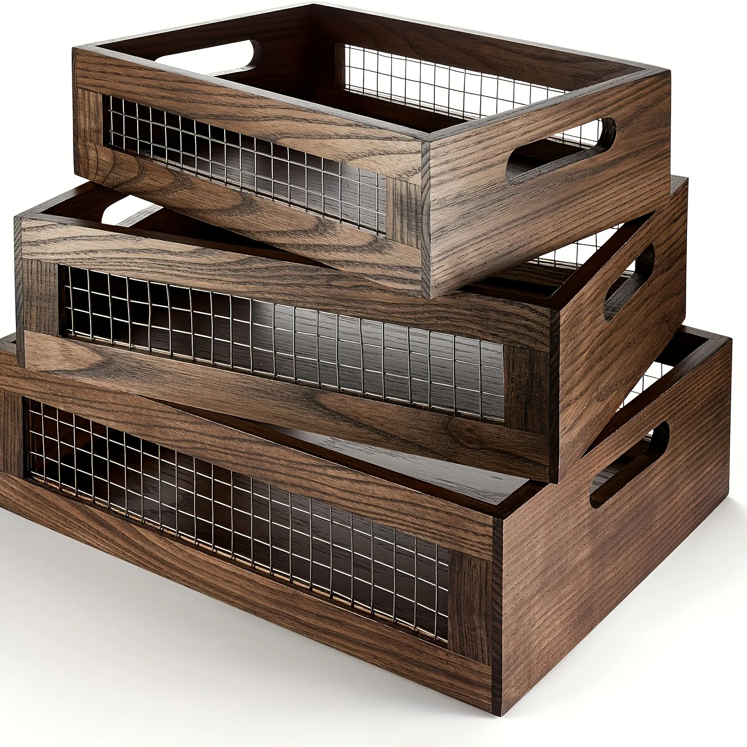 3pcs Classic Wooden Storage Basket Set - Open Design, Easy to Take And Place, Very Suitable for Organizing Household And Office Essentials, Home Organization Storage Box
3pcs Classic Wooden Storage Basket Set - Open Design, Easy to Take And Place, Very Suitable for Organizing Household And Office Essentials, Home Organization Storage Box