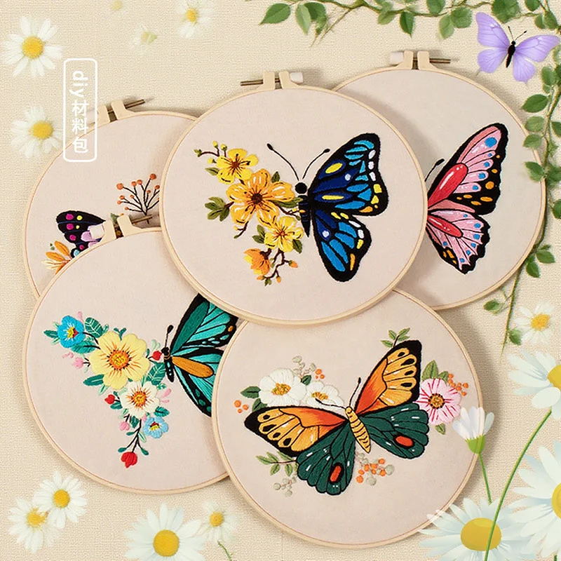 DIY Embroidery Kit With Hoop Colorful Threads Needles Flower Butterfly Pattern For Beginners Craft Cross Stitch Set Sewing Art
DIY Embroidery Kit With Hoop Colorful Threads Needles Flower Butterfly Pattern For Beginners Craft Cross Stitch Set Sewing Art