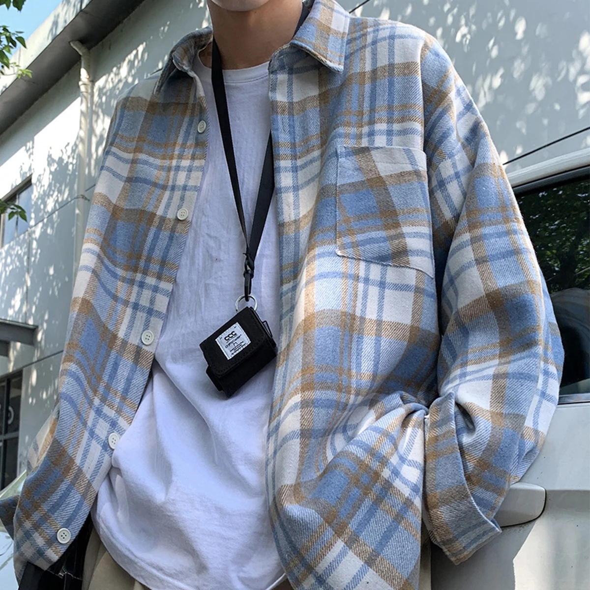 Men's Trendy Clothing Spring New Japanese Long Sleeved Loose Plaid Shirts Casual All-matched Green Breathable Lapel Jacket
Men's Trendy Clothing Spring New Japanese Long Sleeved Loose Plaid Shirts Casual All-matched Green Breathable Lapel Jacket