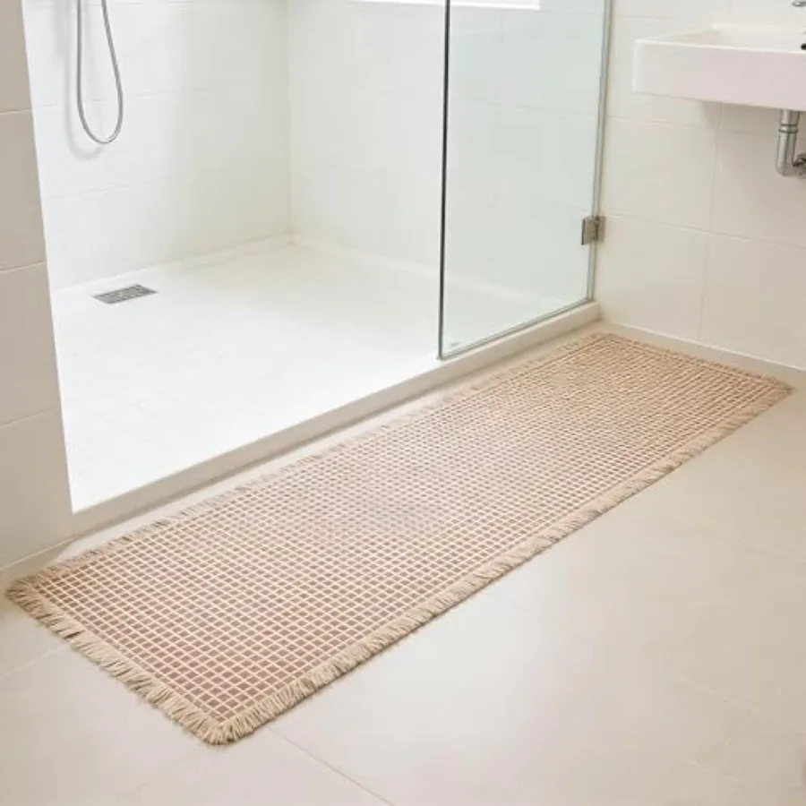 Waffle Runner Rug Non Slip Boho Bath Mat Super Absorbent Quick Dry Long Bath Runner Bathroom Soft Farmhouse Bath Rug with Tasse
Waffle Runner Rug Non Slip Boho Bath Mat Super Absorbent Quick Dry Long Bath Runner Bathroom Soft Farmhouse Bath Rug with Tasse