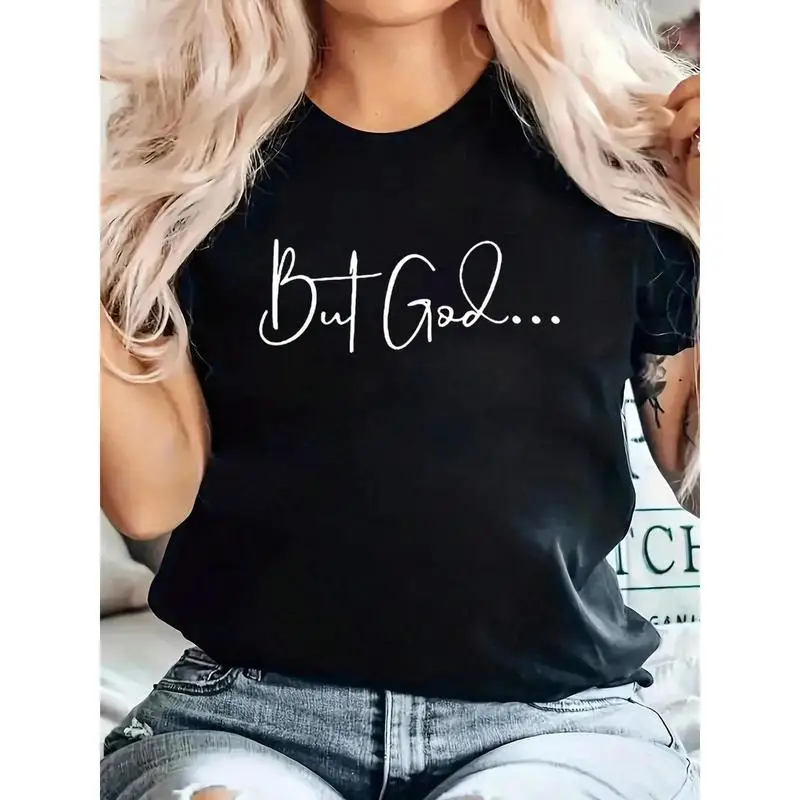 Women's But God Faith Scripture T-Shirt Christian Religious Casual Loose Tops Tees
Women's But God Faith Scripture T-Shirt Christian Religious Casual Loose Tops Tees
