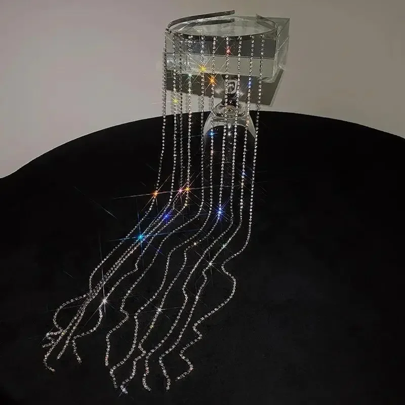 Корейская повязка на голову с кристаллами, длинная кисточка со стразами для женщин и девочек, свадебные аксессуары для волос, подарок
Корейская повязка на голову с кристаллами, длинная кисточка со стразами для женщин и девочек, свадебные аксессуары для волос, подарок