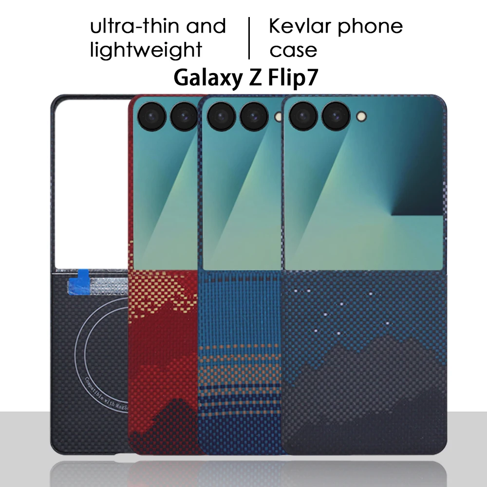Luxury ultra-thin 100% Genuine 600D Kevlar aramid fiber phone Case For Samsung Galaxy Z Flip7 Magnetic charging back Cover
Luxury ultra-thin 100% Genuine 600D Kevlar aramid fiber phone Case For Samsung Galaxy Z Flip7 Magnetic charging back Cover