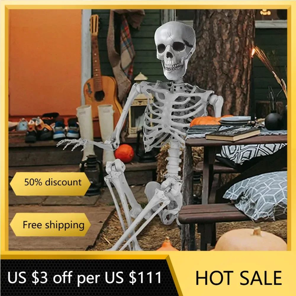 Life Size Skeleton Halloween Decor, 5.4ft Halloween Skeleton Full Body Skeleton Hanging Skeleton, Realistic Human Bones
Life Size Skeleton Halloween Decor, 5.4ft Halloween Skeleton Full Body Skeleton Hanging Skeleton, Realistic Human Bones