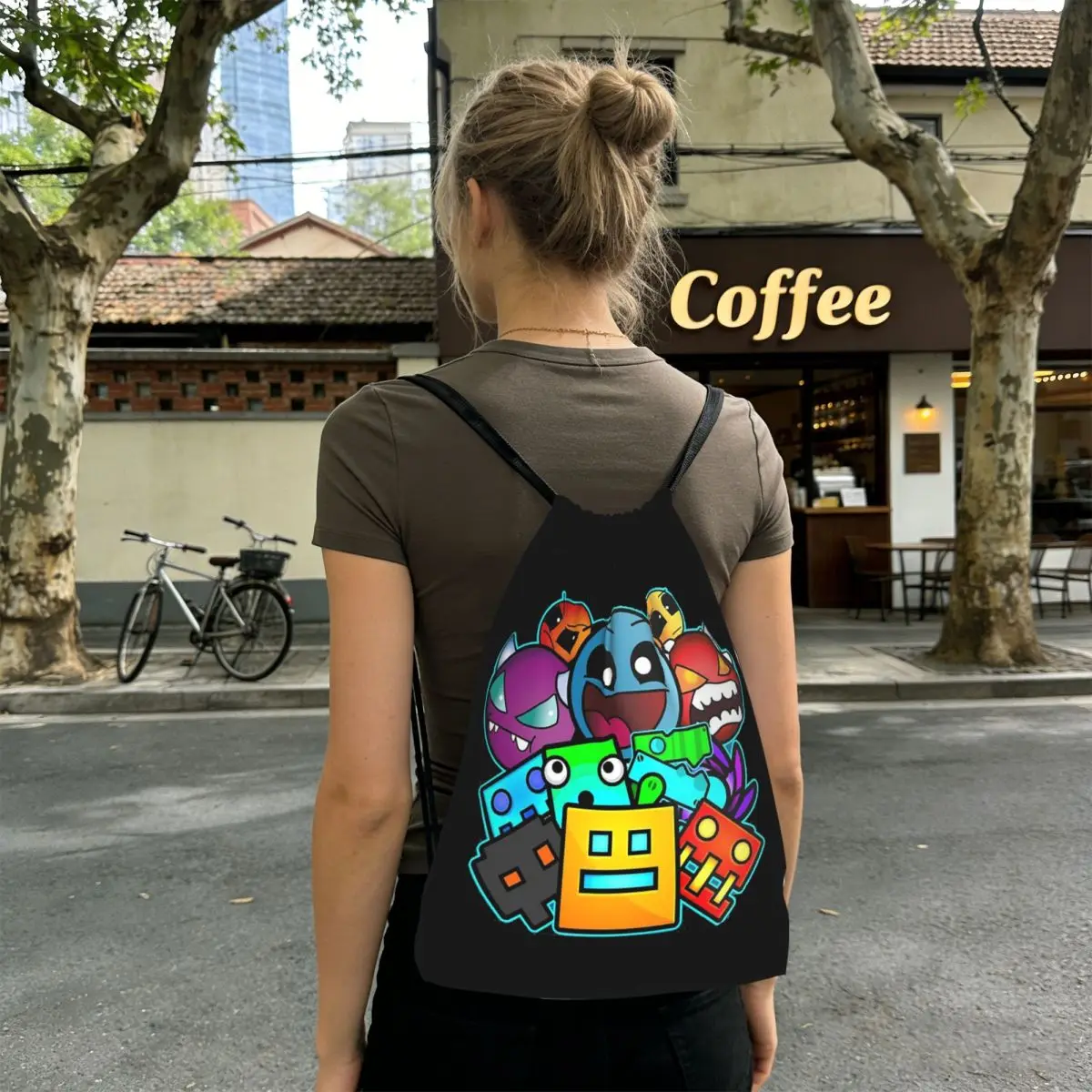 Geometry Dash Game Music Cute Geometric Backpacks Portable Drawstring Bags Sports Bag Book Bags for Man Woman Students
Geometry Dash Game Music Cute Geometric Backpacks Portable Drawstring Bags Sports Bag Book Bags for Man Woman Students