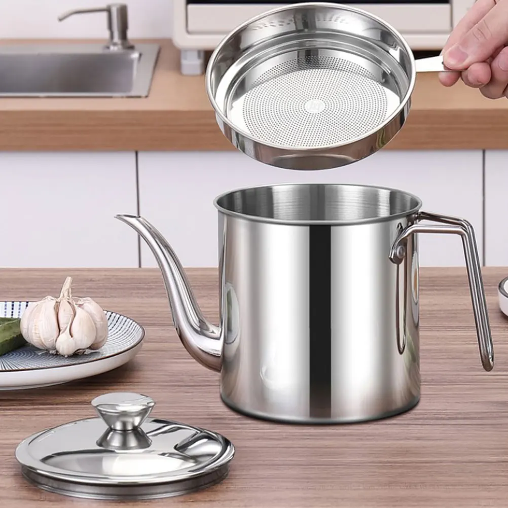 Stainless Steel Oil Pot Grease Container Kitchen Strainer Can Kettle Thickened H Oil Dispenser Soup Filter Boat Fat Holder
Stainless Steel Oil Pot Grease Container Kitchen Strainer Can Kettle Thickened H Oil Dispenser Soup Filter Boat Fat Holder