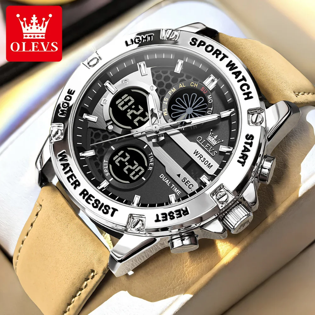 OLEVS Outdoor Sport Electronics Watches for Men Fashion Leather Casual Waterproof Luminous Dual Display Digital Quartz Man Watch
OLEVS Outdoor Sport Electronics Watches for Men Fashion Leather Casual Waterproof Luminous Dual Display Digital Quartz Man Watch