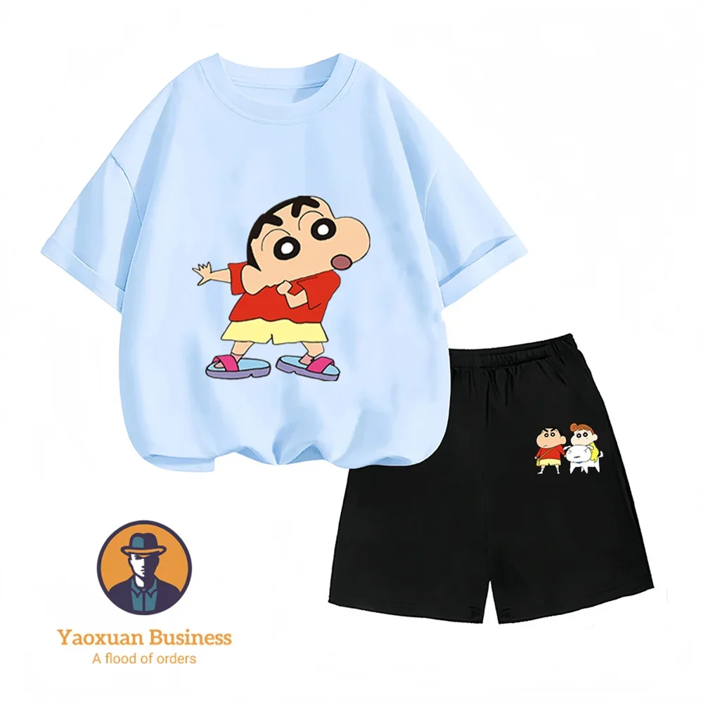 Breathable Cool Summer Round Neck Pure Cotton 2D Crayon Shinchan Cartoon Outdoor Boys Girls Clothing Set
Breathable Cool Summer Round Neck Pure Cotton 2D Crayon Shinchan Cartoon Outdoor Boys Girls Clothing Set