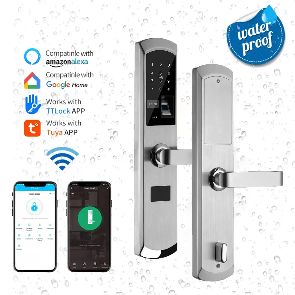 IP67 Водонепроницаемый уличный алюминиевый замок для раздвижной двери с цифровой ручкой и паролем Tuya Wi-Fi Smart Lock
IP67 Водонепроницаемый уличный алюминиевый замок для раздвижной двери с цифровой ручкой и паролем Tuya Wi-Fi Smart Lock