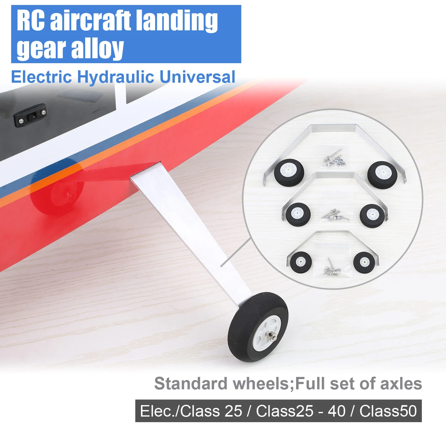 RC Fixed-Wing Aluminum Alloy Landing Gear Main Landing Gear Wheel Axle Rear Wheel Electric and Gas-Powered DIY
RC Fixed-Wing Aluminum Alloy Landing Gear Main Landing Gear Wheel Axle Rear Wheel Electric and Gas-Powered DIY
