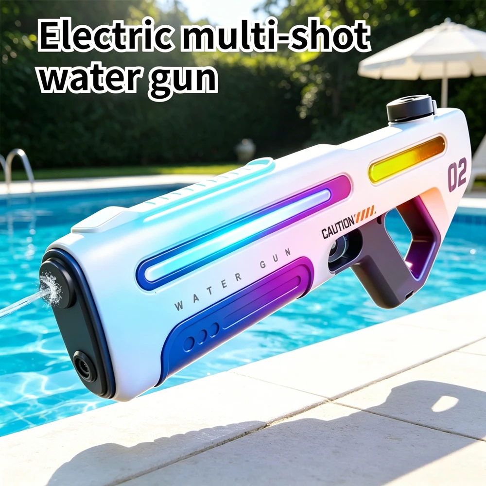 Summer Outdoor Water Toy Color Changing Light Electric Water Gun High Pressure and Long Range with Water Absorption
Summer Outdoor Water Toy Color Changing Light Electric Water Gun High Pressure and Long Range with Water Absorption
