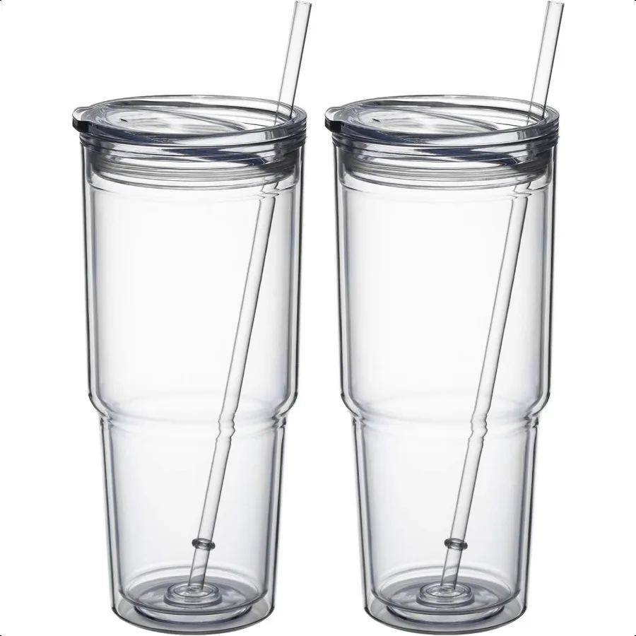 30oz 2 pcs Classic Insulated TumblersDouble Wall Acrylic Tumbler with LidReusable Plastic Insulated Tumblers with Strawfor cold
30oz 2 pcs Classic Insulated TumblersDouble Wall Acrylic Tumbler with LidReusable Plastic Insulated Tumblers with Strawfor cold