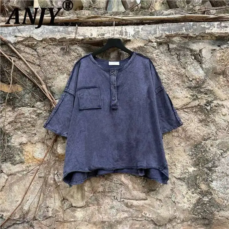 ANJY Spring Summer New Women Distressed Loose Casual Short Sleeve T-shirt Safari Style Contrast Color Design Middle Pants A23517
ANJY Spring Summer New Women Distressed Loose Casual Short Sleeve T-shirt Safari Style Contrast Color Design Middle Pants A23517