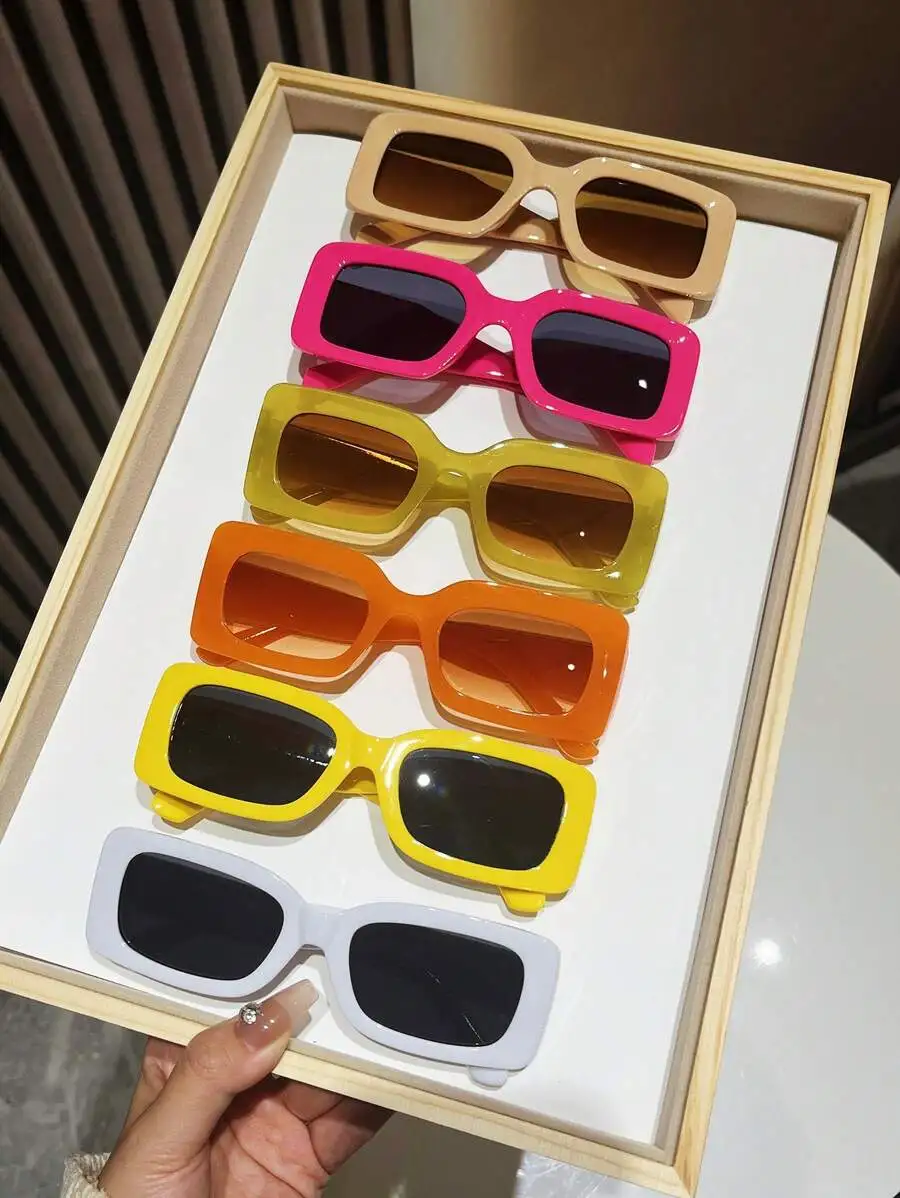 6pcs/1pc Women's Square Shaped Fashionable Various Styles & Colors Cute, Fashionable, Street-Style, High-End, Personalized Summe
6pcs/1pc Women's Square Shaped Fashionable Various Styles & Colors Cute, Fashionable, Street-Style, High-End, Personalized Summe
