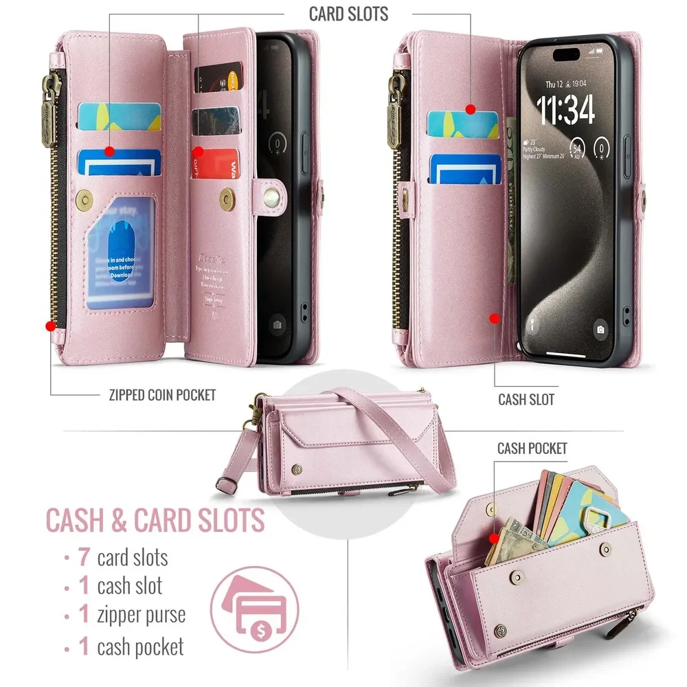 Wallet Case For Apple iPhone15 Promax Shockproof Cover Multi-Functional Crossbody Stylish Appearance
Wallet Case For Apple iPhone15 Promax Shockproof Cover Multi-Functional Crossbody Stylish Appearance
