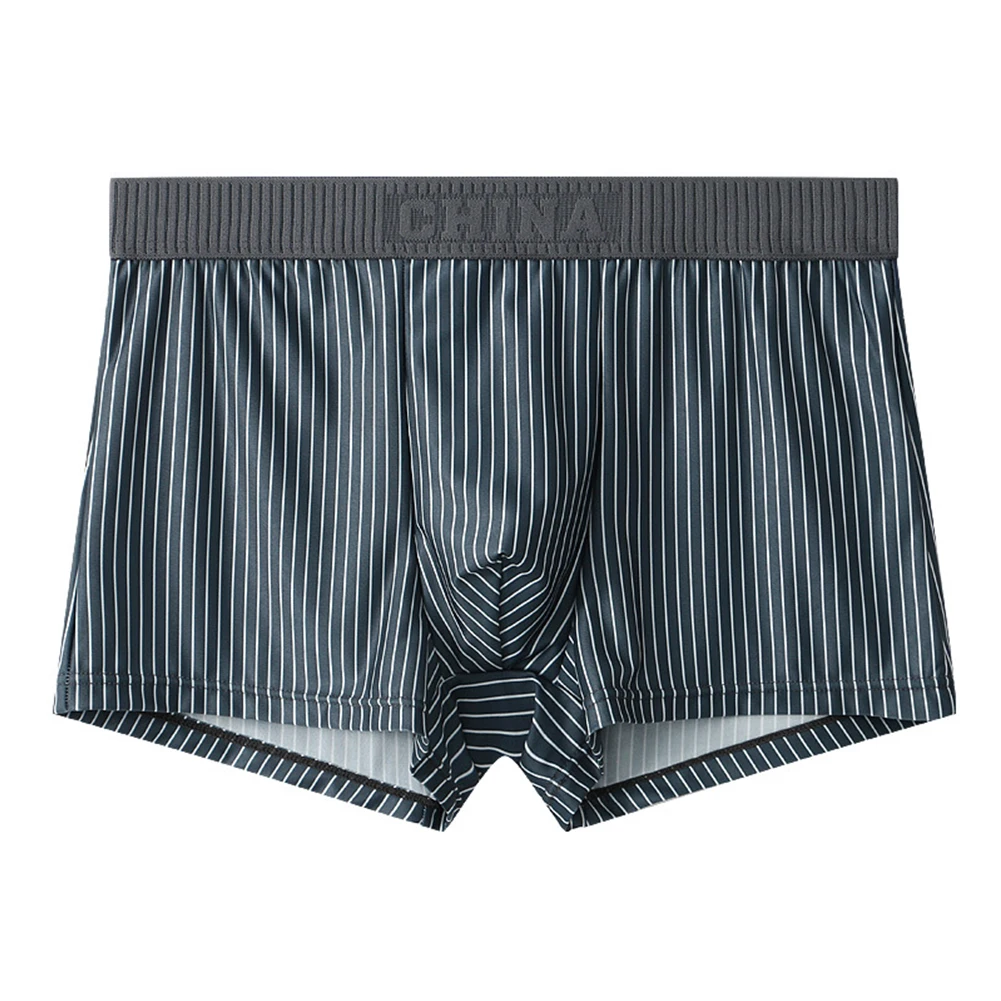 Sexy Men Ice Silk Striped Loose Briefs Bugle Pouch Underwear Seamless Elastic Shorts Trunks Casual Swim Short Underpants
Sexy Men Ice Silk Striped Loose Briefs Bugle Pouch Underwear Seamless Elastic Shorts Trunks Casual Swim Short Underpants