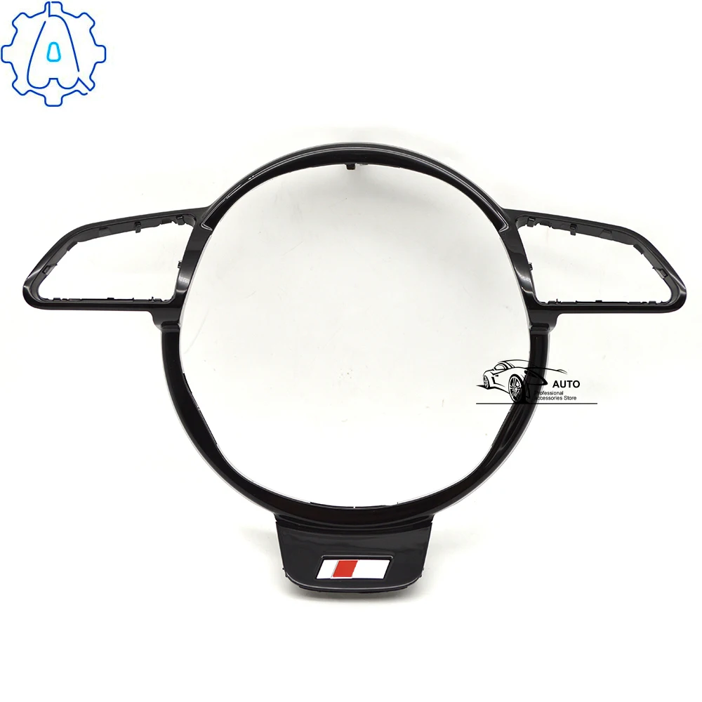 For Audi A3 8V A4 B8 A6 C7 painted black steering wheel decorative frame with S logo
For Audi A3 8V A4 B8 A6 C7 painted black steering wheel decorative frame with S logo