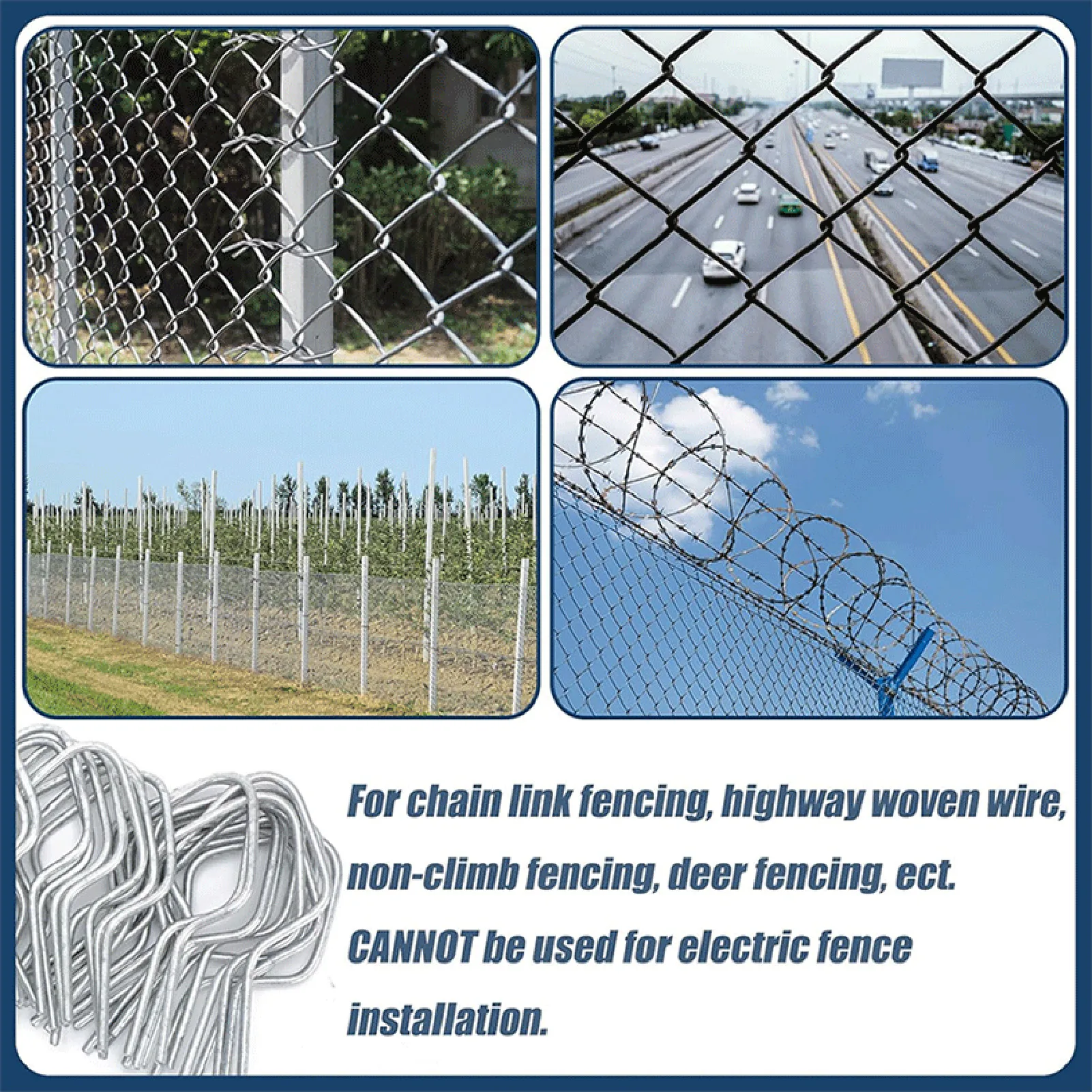 Fence Clips Galvanized Steel Tie Preformed Fencing Clip for Securing Fences on Farms Ranches Gardens
Fence Clips Galvanized Steel Tie Preformed Fencing Clip for Securing Fences on Farms Ranches Gardens