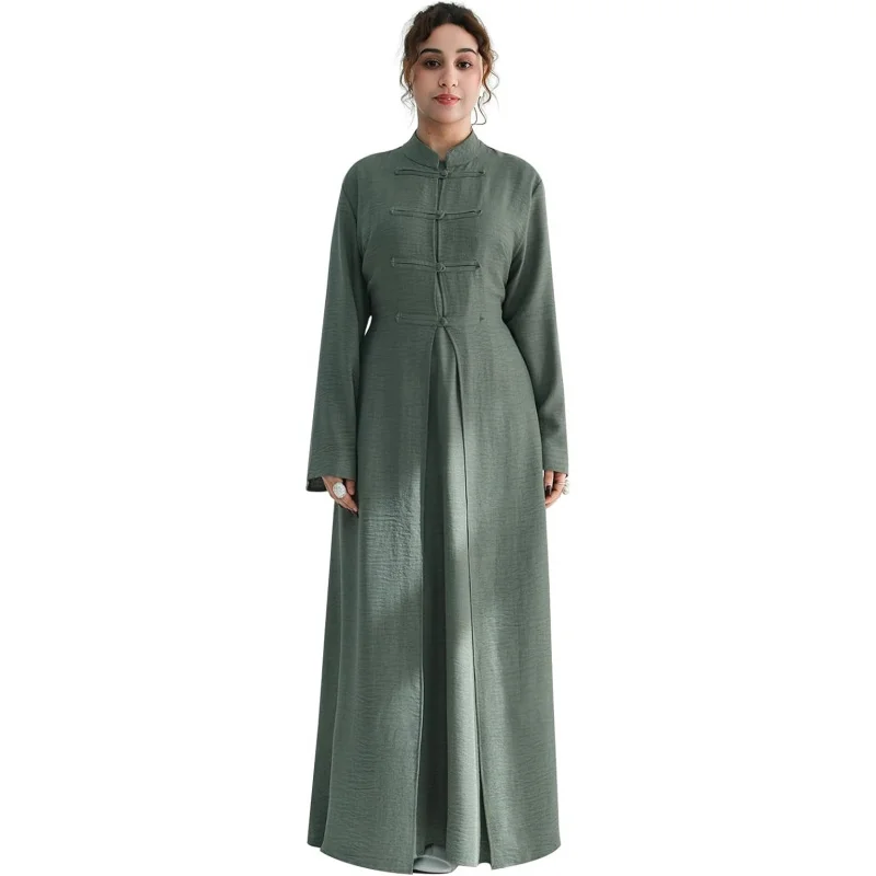 2PCS Womens Muslim Abaya Dress Soft Light Prayer Clothing Stand Collar Full Coverage Cardigan Dress Outfits
2PCS Womens Muslim Abaya Dress Soft Light Prayer Clothing Stand Collar Full Coverage Cardigan Dress Outfits
