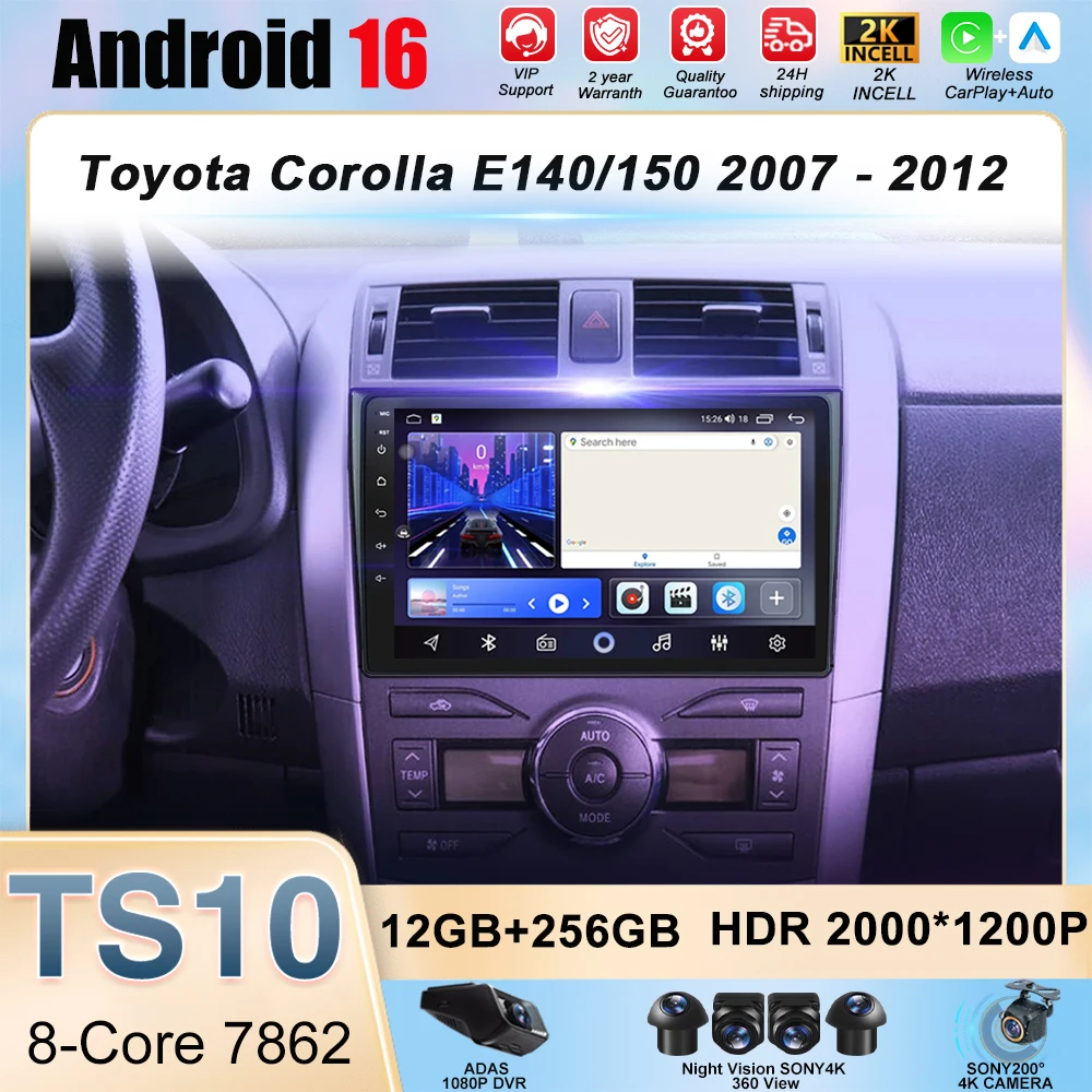 Carplay Android Auto for Toyota Corolla E140/150 2006 2007-2013 Multimedia Automotive Subwoofer Autoradio Android DSP 4G
Carplay Android Auto for Toyota Corolla E140/150 2006 2007-2013 Multimedia Automotive Subwoofer Autoradio Android DSP 4G