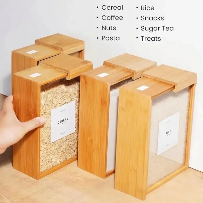Natural Bamboo Airtight Food Container - Kitchen Pantry Organizer For Dry Goods
Natural Bamboo Airtight Food Container - Kitchen Pantry Organizer For Dry Goods