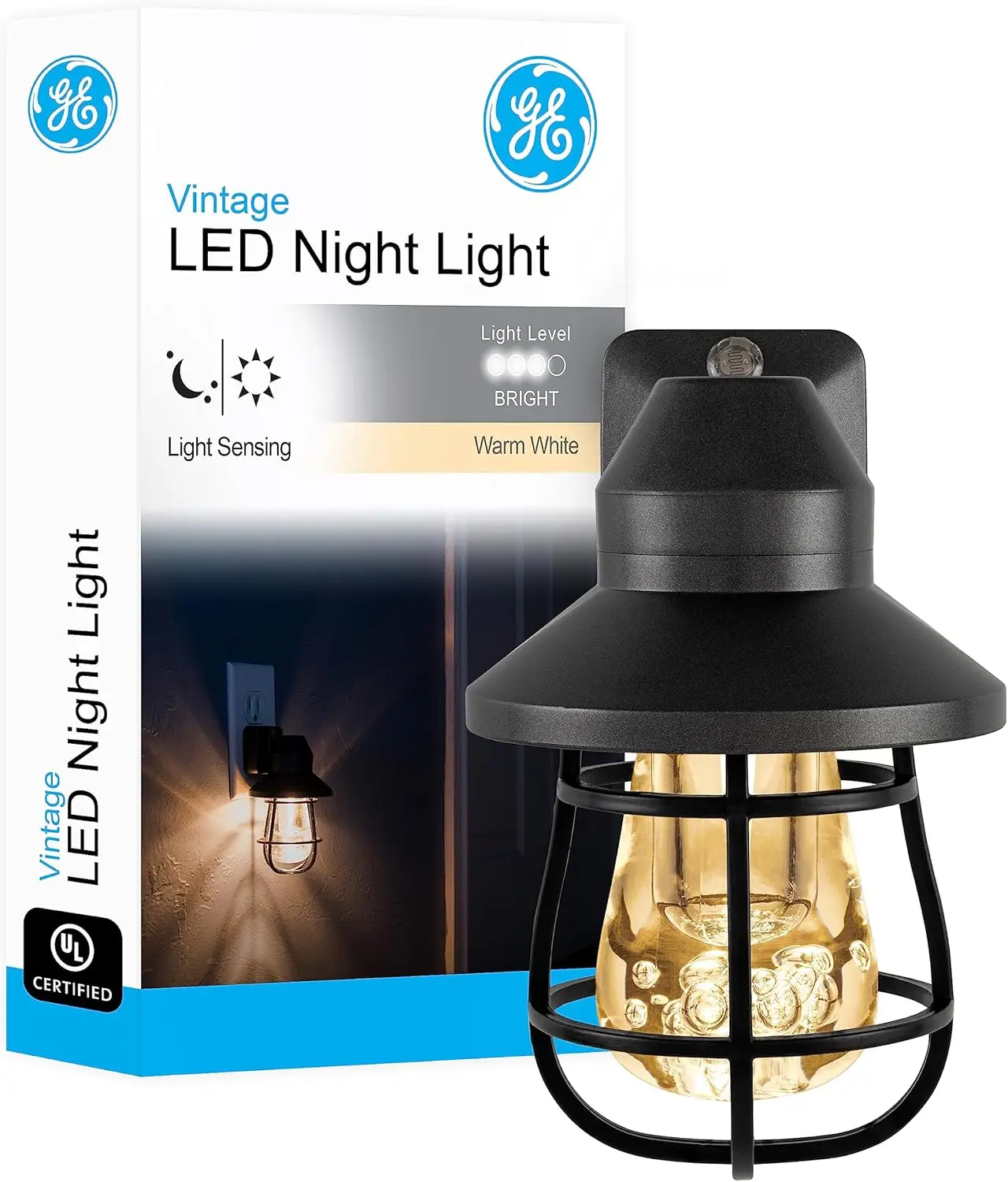 Vintage LED Night Light with Dusk-to-Dawn Sensor, Plug-in Farmhouse Decor for Bedroom, Bathroom, Hallway, Black, 1 Pack
Vintage LED Night Light with Dusk-to-Dawn Sensor, Plug-in Farmhouse Decor for Bedroom, Bathroom, Hallway, Black, 1 Pack