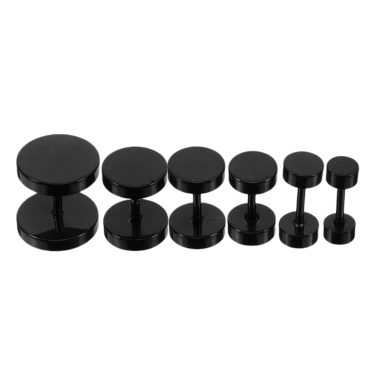6pcs Punk Titanium Steel Dumbbell Earrings Matte Black Ear Studs For Men Hip Hop Rock Stud Earrings Punk Style Body Piercing
6pcs Punk Titanium Steel Dumbbell Earrings Matte Black Ear Studs For Men Hip Hop Rock Stud Earrings Punk Style Body Piercing