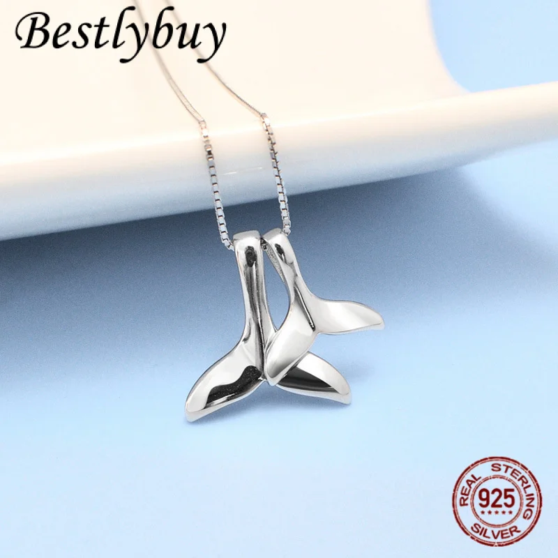 genuine 925 Sterling Silver Ocean Sea Fish Whale's Tail Mermaid Pendant Necklaces for Women Silver Jewelry Girl Gift new
genuine 925 Sterling Silver Ocean Sea Fish Whale's Tail Mermaid Pendant Necklaces for Women Silver Jewelry Girl Gift new