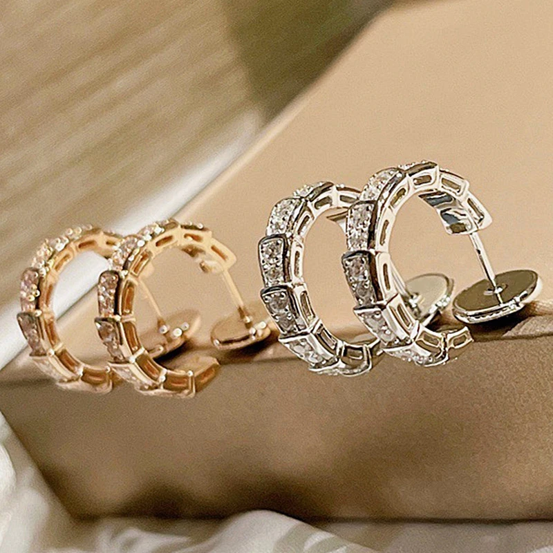 Classic 925 Sterling Silver Zircon Snake Bone Women's Earstuds Versatile Fashion European Luxury Jewelry
Classic 925 Sterling Silver Zircon Snake Bone Women's Earstuds Versatile Fashion European Luxury Jewelry