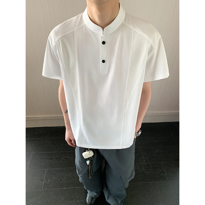Summer Short Sleeved T-shirt Men Fashion White Casual T-shirt Men Streetwear Korean Loose Stand Collar T Shirt Mens Top S-3XL
Summer Short Sleeved T-shirt Men Fashion White Casual T-shirt Men Streetwear Korean Loose Stand Collar T Shirt Mens Top S-3XL